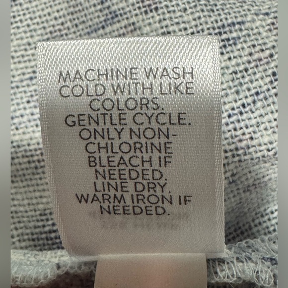 J.Jill Pure Jill Cotton Hemp Blue Geometric Long Sleeve Tunic Size S - Picture 8 of 8